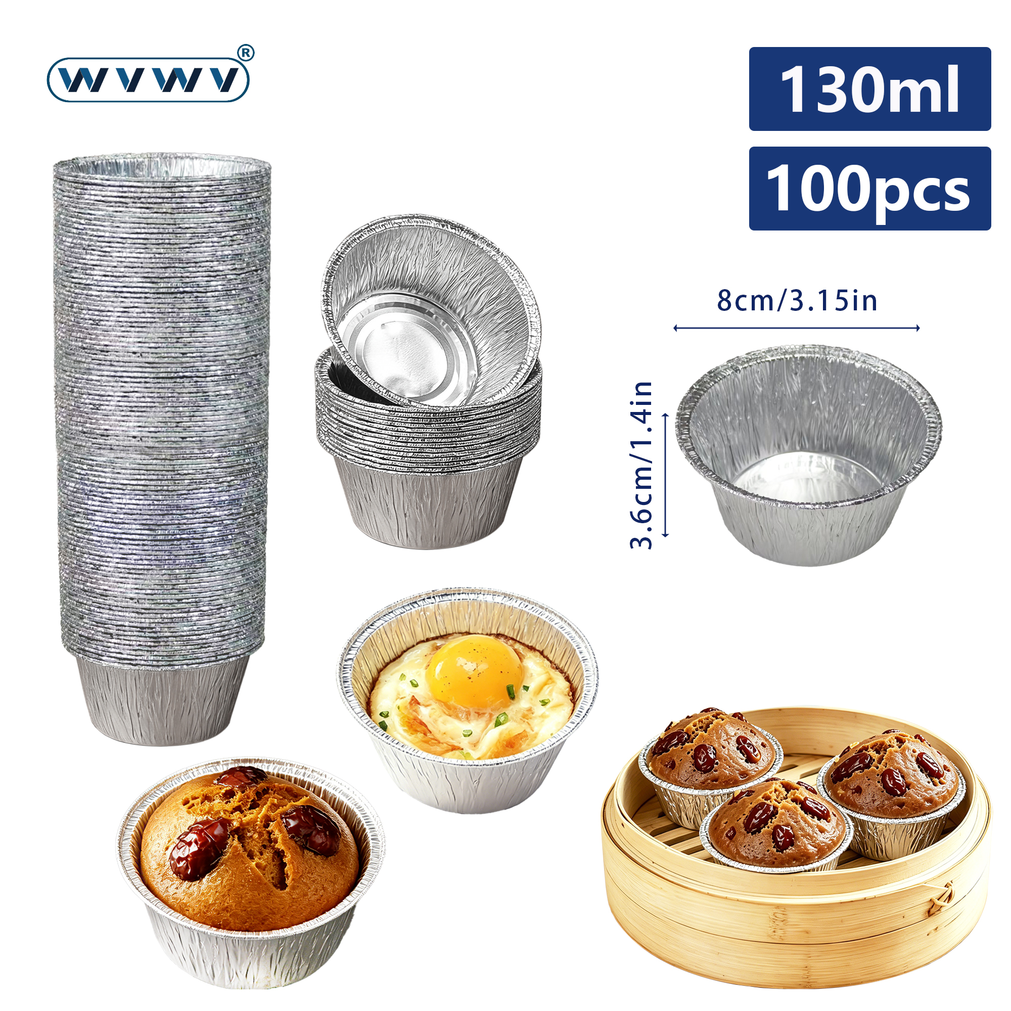 Mini Kitchen Baking - 100Pcs/130Ml Mini Aluminum Foil Cake Cups
