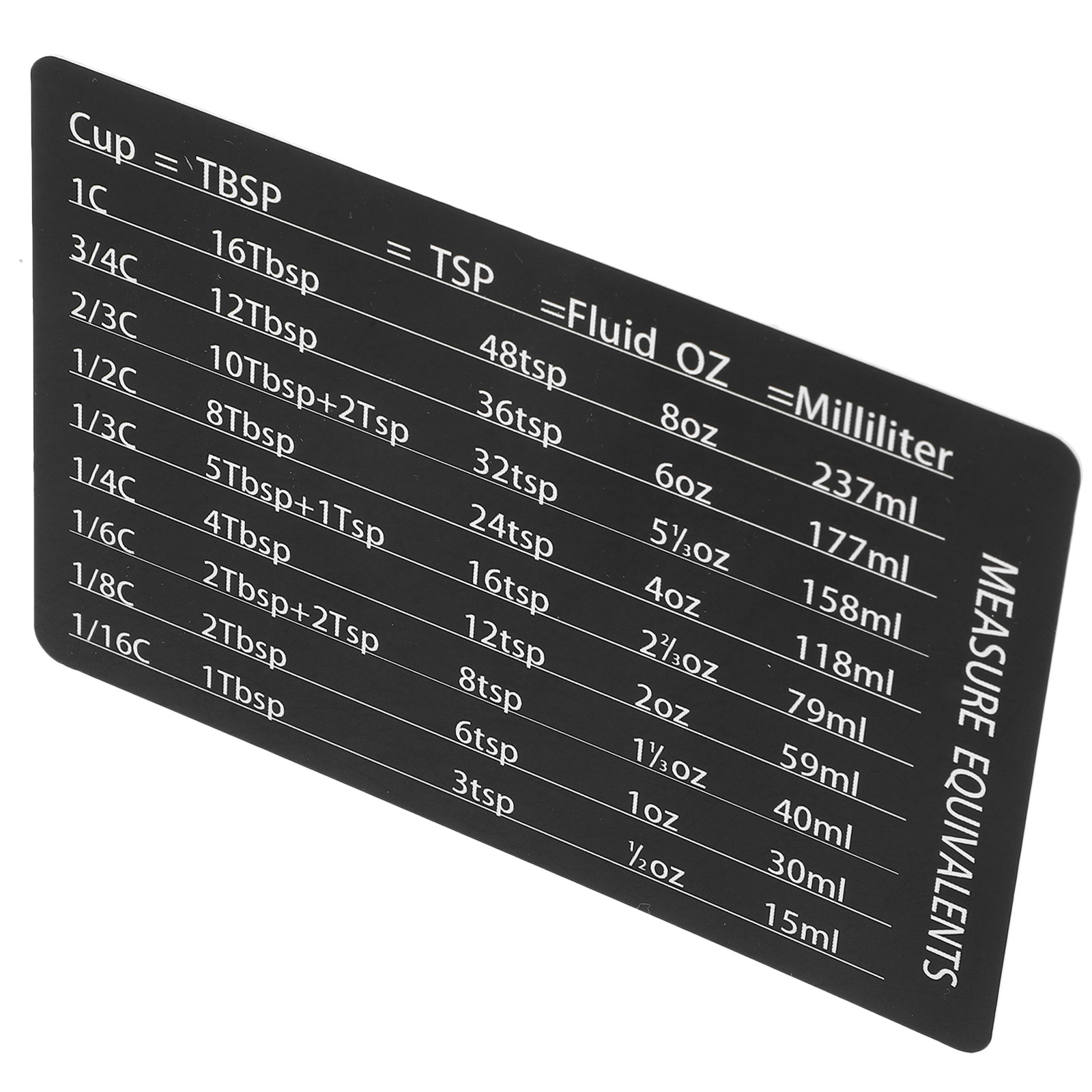 Kitchen Baking Conversion Chart - Compact Magnetic Kitchen Measurement Conversion Chart