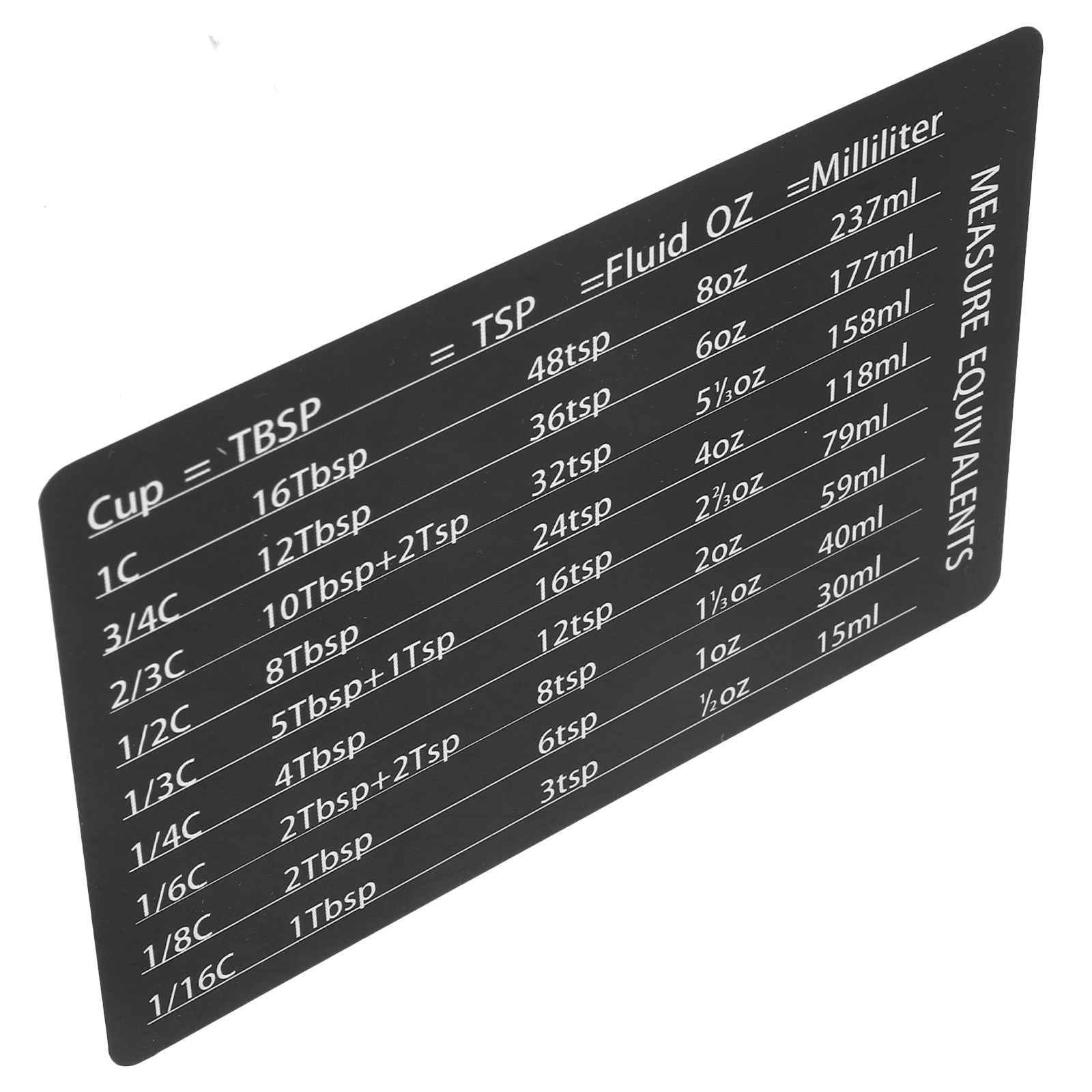 Kitchen Baking Conversion Chart - Engraved Magnetic Kitchen Conversion Chart PVC