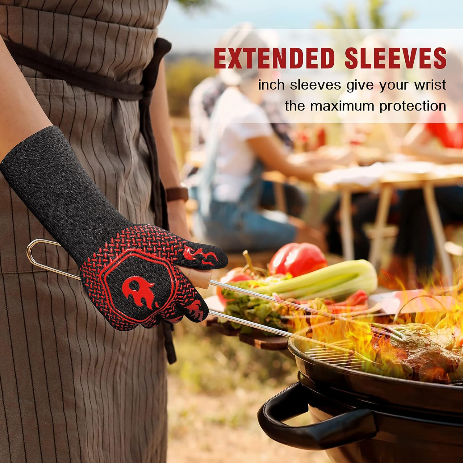 BBQ Grill Gloves High Temp Res - Kitchen Baking Gloves recensione e prezzo