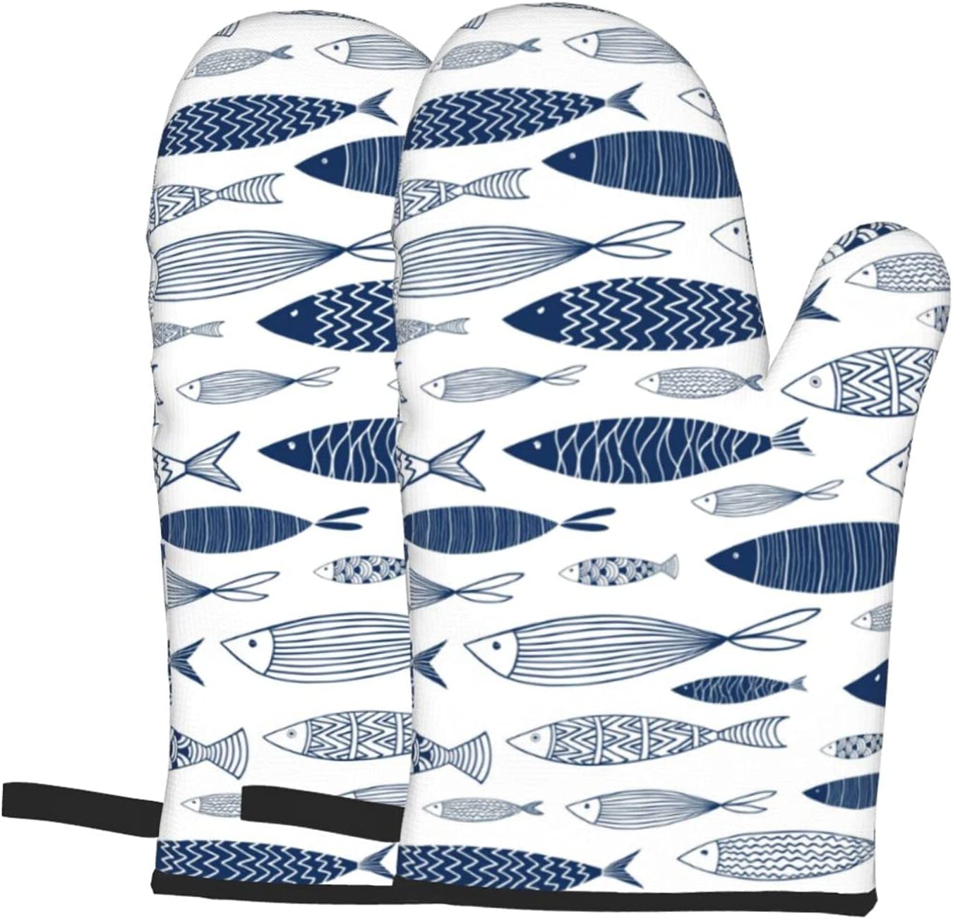 Blue Fishes Oven Mitts/Gloves  - Kitchen Baking Gloves recensione e prezzo