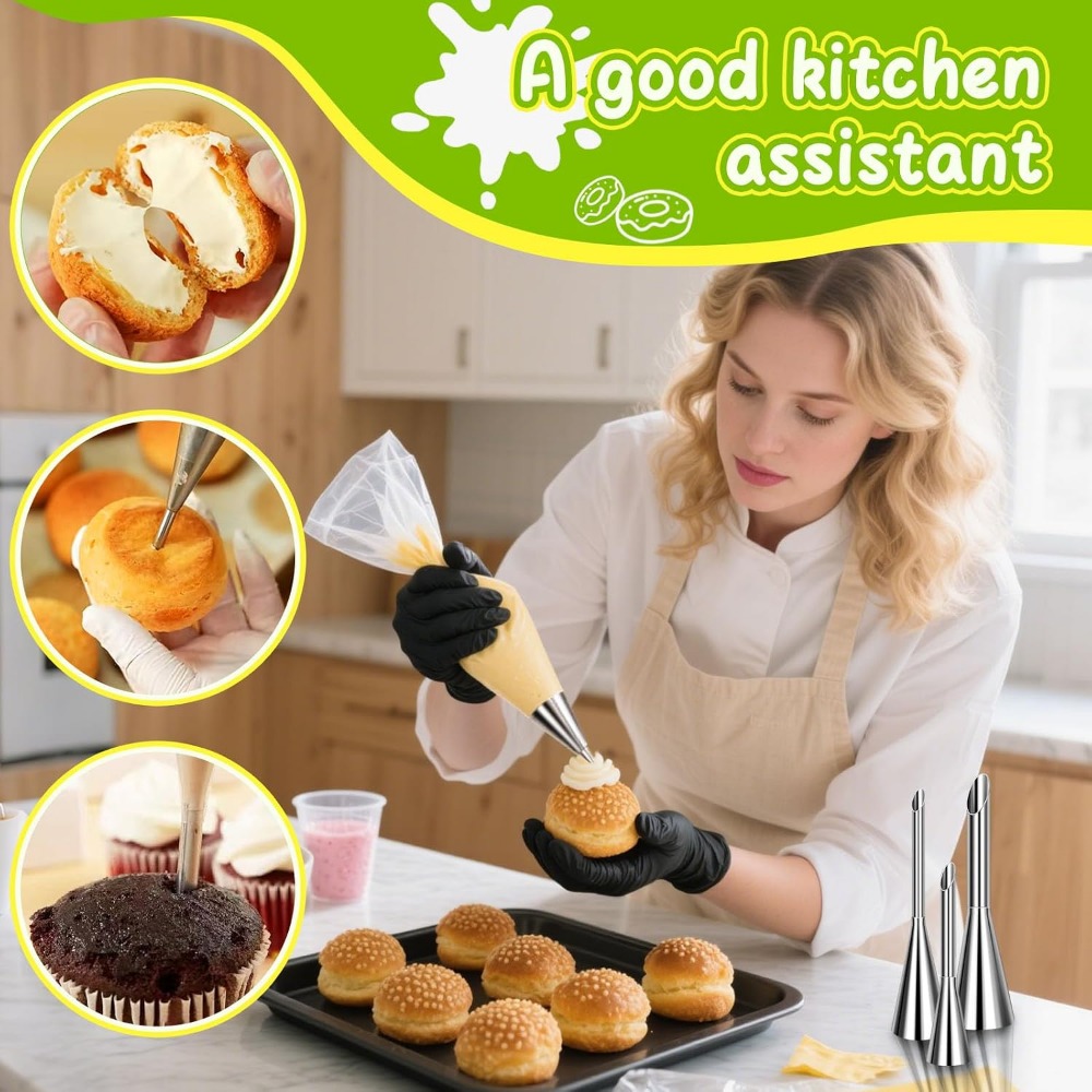 Long Cream Puff Piping Tips Se - Decorating Tip Set recensione e prezzo