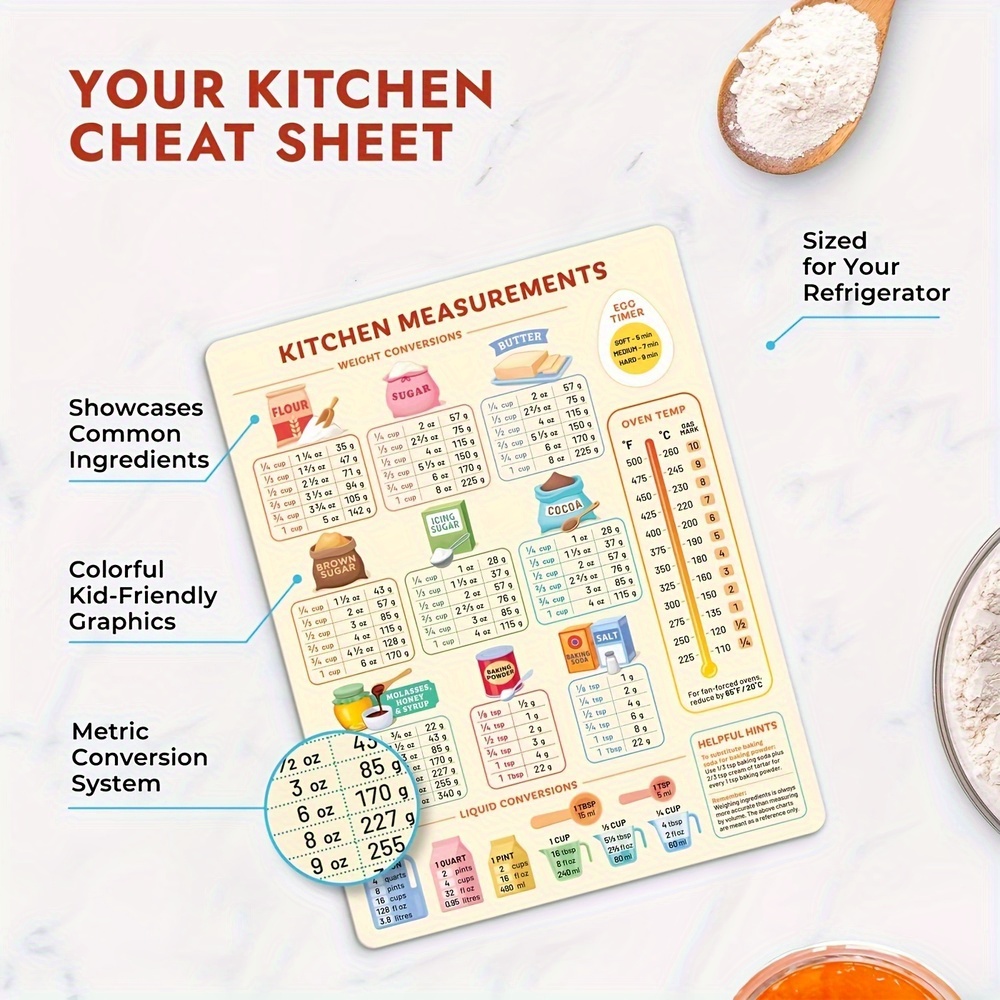 1PC Kitchen Conversion Chart,  - Kitchen Baking Conversion Chart recensione e prezzo