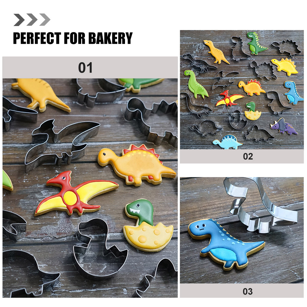 10Pcs Dinosaur Cookie Cutters  - Baking Kitchen Diy recensione e prezzo