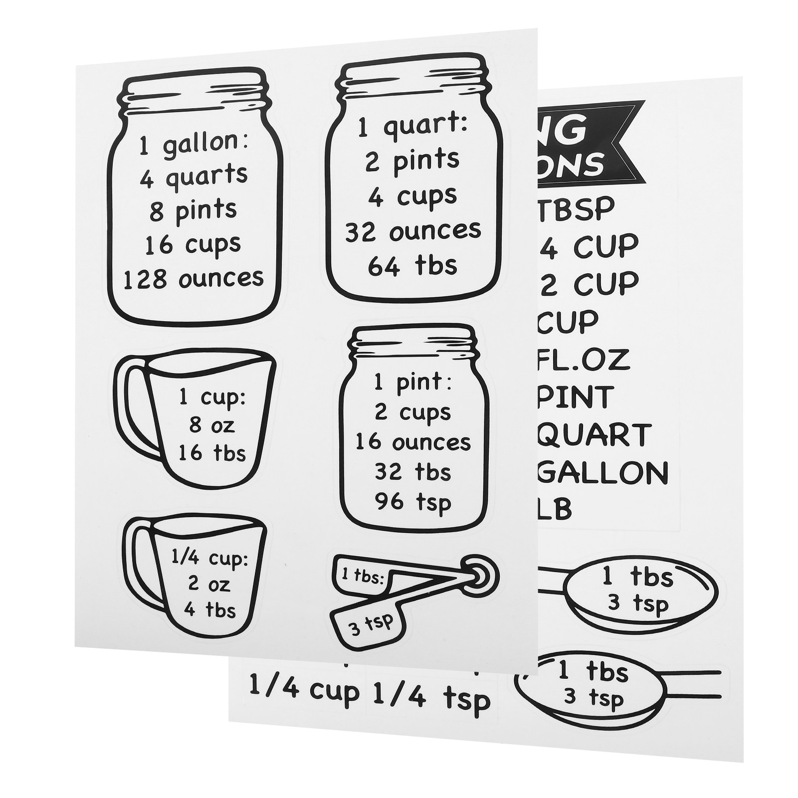 2Pcs Baking Conversion Chart S - Kitchen Baking Conversion Chart recensione e prezzo