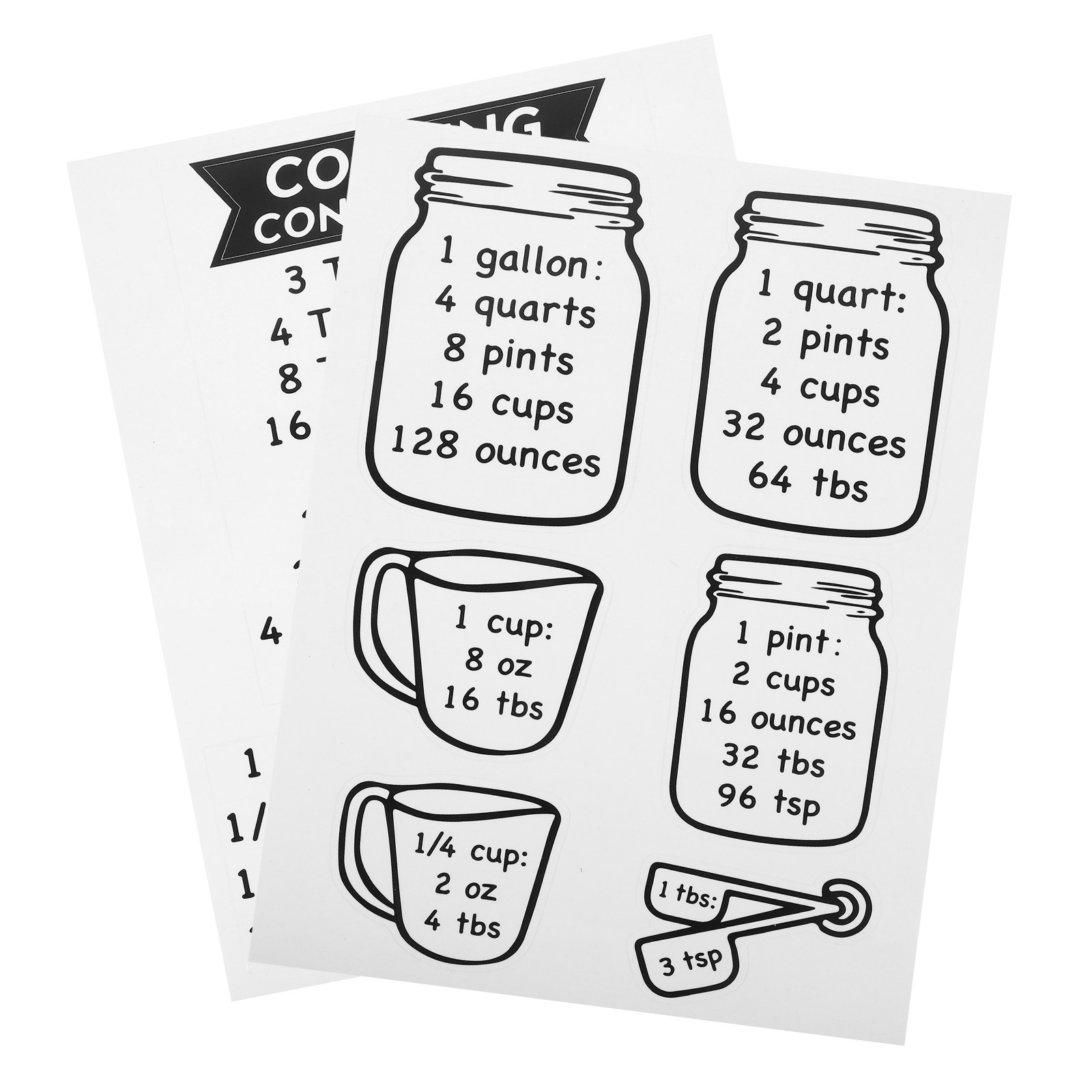 2Pcs Baking Conversion Chart S - Kitchen Baking Conversion Chart recensione e prezzo
