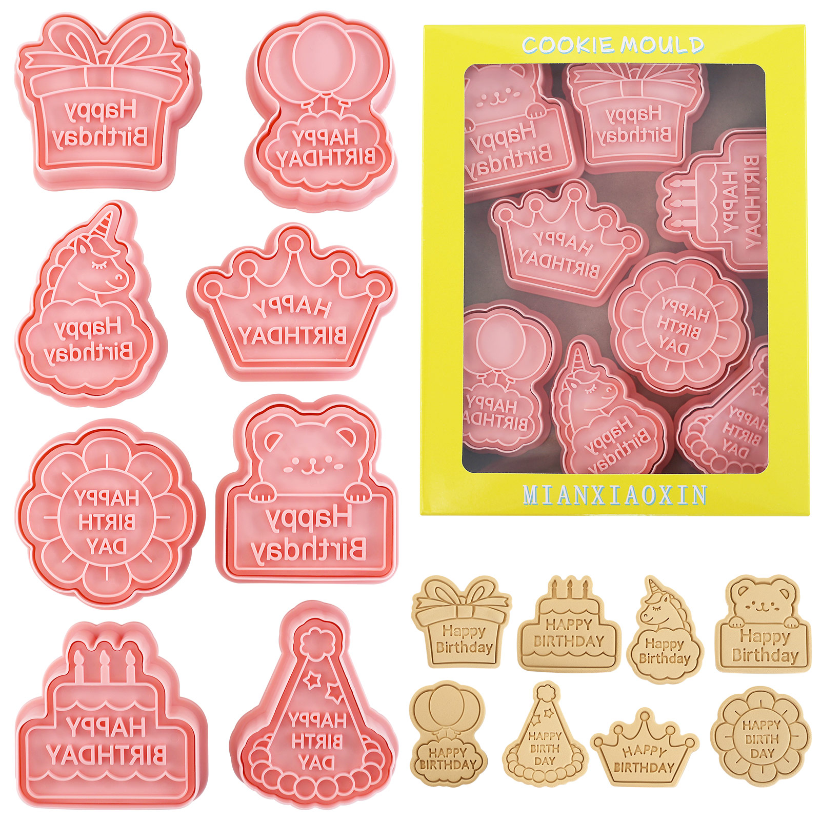 8pcs Happy Birthday Cookie Cut - Baking Kitchen Diy recensione e prezzo