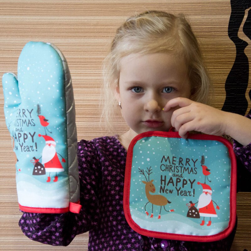 2pcs/set Christmas Oven Mitts  - Kitchen Baking Gloves recensione e prezzo