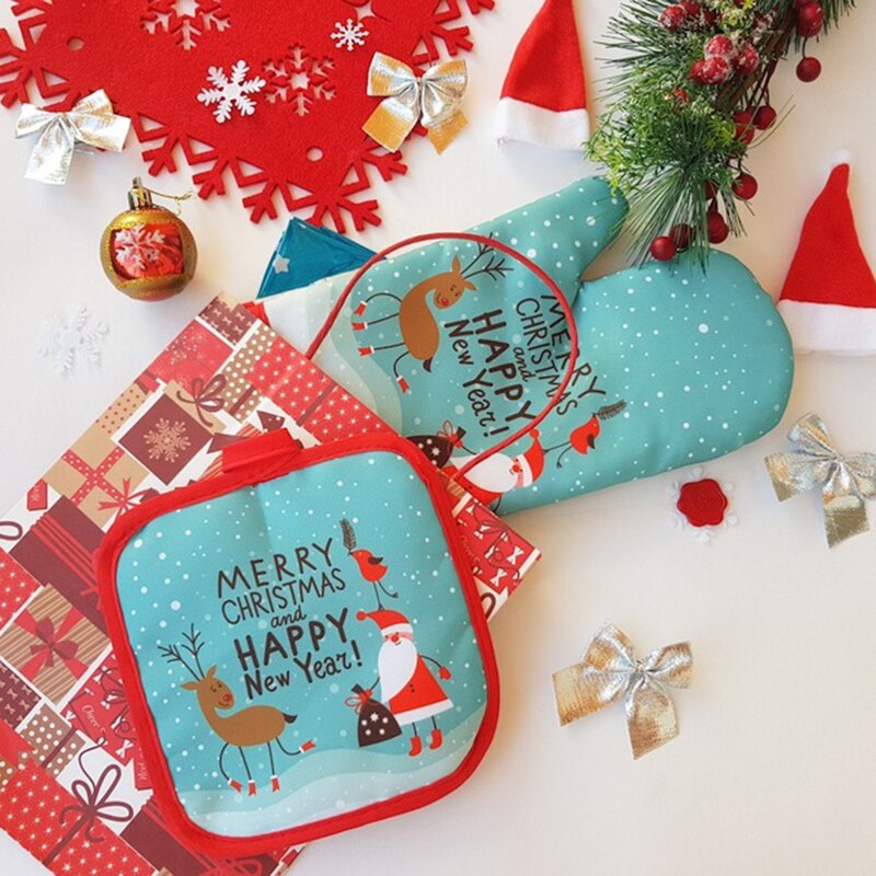 2pcs/set Christmas Oven Mitts  - Kitchen Baking Gloves recensione e prezzo