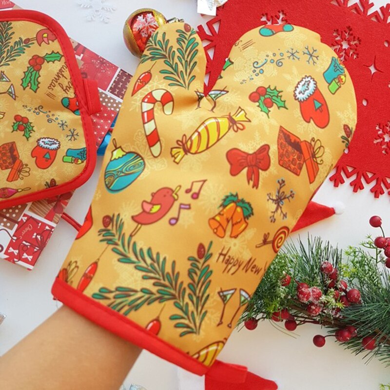 2pcs/set Christmas Oven Mitts  - Kitchen Baking Gloves recensione e prezzo